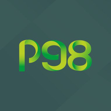p98 ortak harf ve sayılar logo vektör çizim