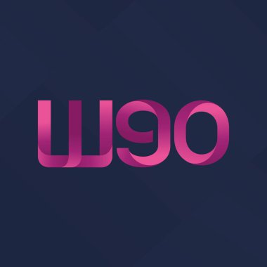 W90 ortak mektup logo, vektör çizim