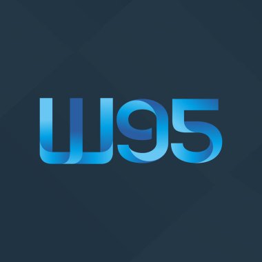 W95 ortak mektup logo, vektör çizim