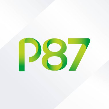 P87 ortak harf ve sayılar logo vektör çizim 