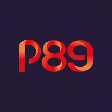 p89 ortak harf ve sayılar logo vektör çizim
