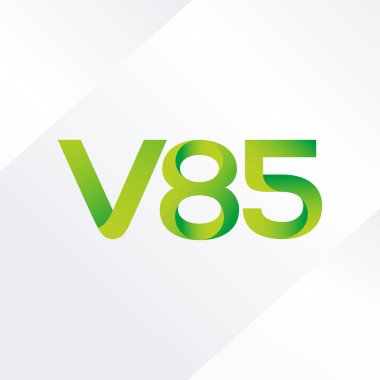 V85 mektup ve dijital numara logo simge