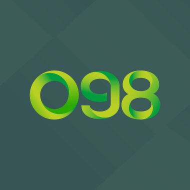 O98 ortak mektup ve sayı logo vektör çizim