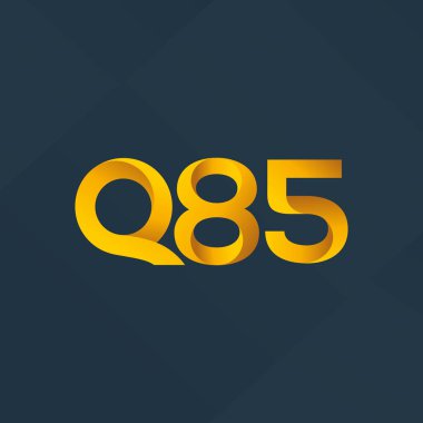 Q85 ortak mektup ve sayı logo vektör çizim