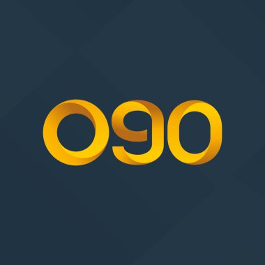 O90 ortak mektup ve sayı logo vektör çizim