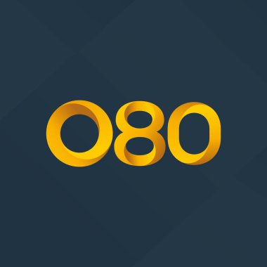 O80 ortak mektup ve sayı logo vektör çizim