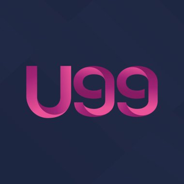U99 mektup ve dijital numara logo simge