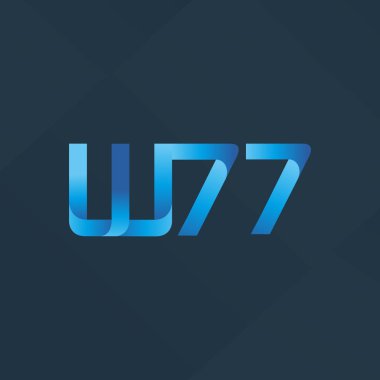 W77 ortak mektup logo, vektör çizim