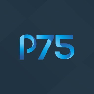 p75 ortak harf ve sayılar logo vektör çizim