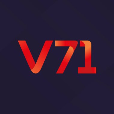 V71 mektup ve dijital numara logo simge