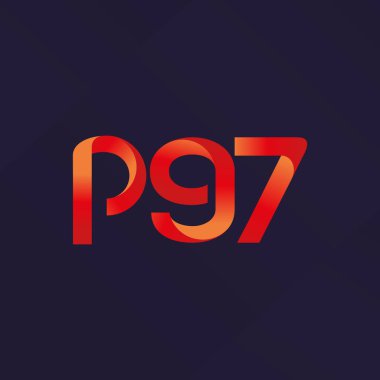 P97 ortak mektup ve sayı logo vektör çizim