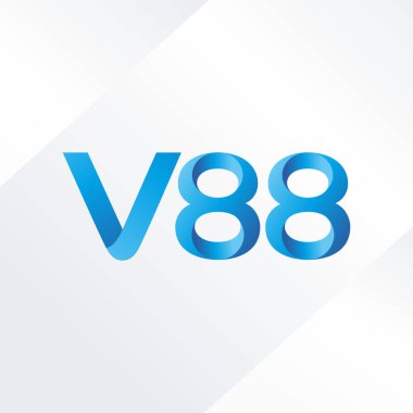 V88 mektup ve dijital numara logo simge