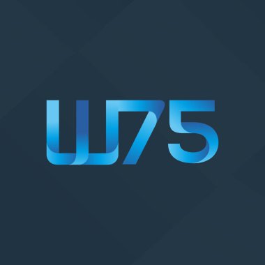 W75 ortak mektup logo, vektör çizim