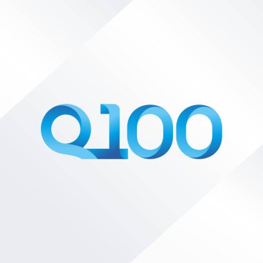 Q100 ortak mektup ve sayı logo vektör çizim