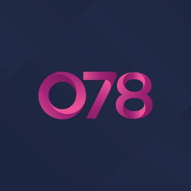 O78 ortak mektup ve sayı logo vektör çizim