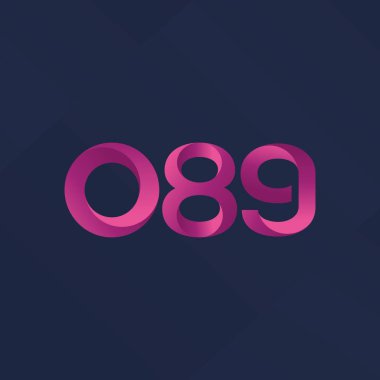 O89 ortak mektup ve sayı logo vektör çizim