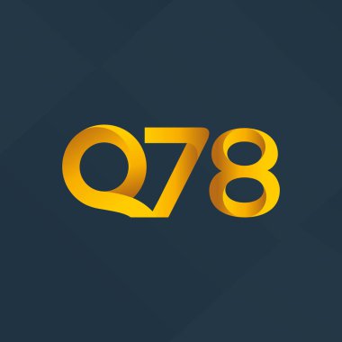 Q78 ortak mektup ve sayı logo vektör çizim