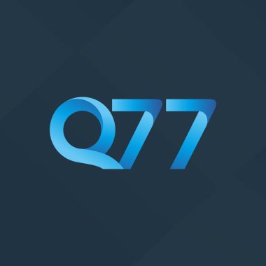 Q77 ortak harf ve sayılar logo vektör çizim