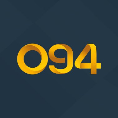 O94 ortak mektup ve sayı logo vektör çizim
