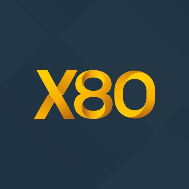 X80 mektup logo, vektör çizim ortak