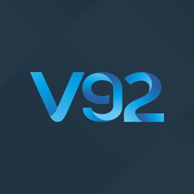 V92 ortak mektup logo, vektör çizim