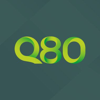 Q80 ortak mektup ve sayı logo vektör çizim