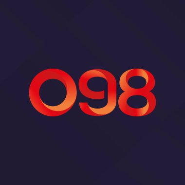 o98 ortak harf ve sayılar logo vektör çizim 