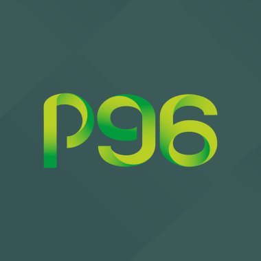 P96 ortak mektup ve sayı logo vektör çizim