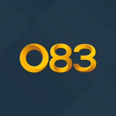 083 ortak mektup ve sayı logosu illüstrasyon vektör