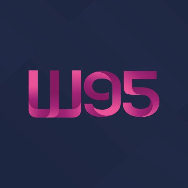W95 ortak mektup logo, vektör çizim