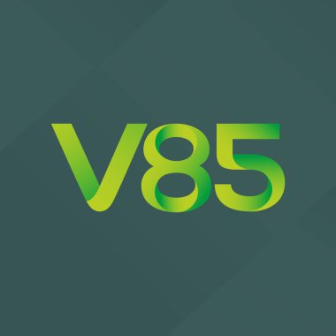 V85 mektup ve dijital numara logo simge