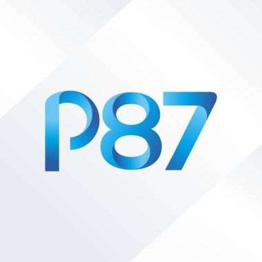 P87 ortak mektup ve sayı logo vektör çizim
