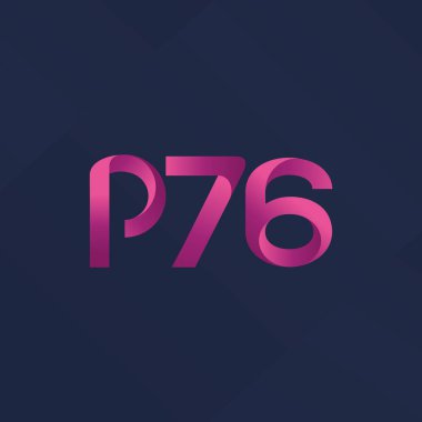 P76 ortak harf ve sayılar logo vektör çizim