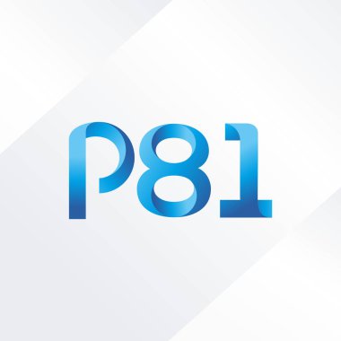 p81 ortak harf ve sayılar logo vektör çizim