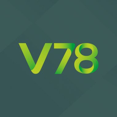 V78 mektup ve dijital numara logo simge