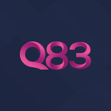 Q83 ortak mektup ve sayı logo vektör çizim