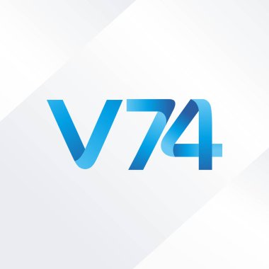 V74 mektup ve dijital numara logo simge