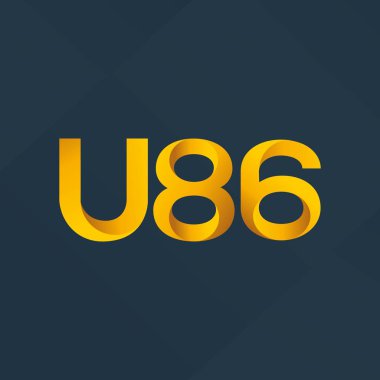 U86 mektup ve dijital numara logo simge