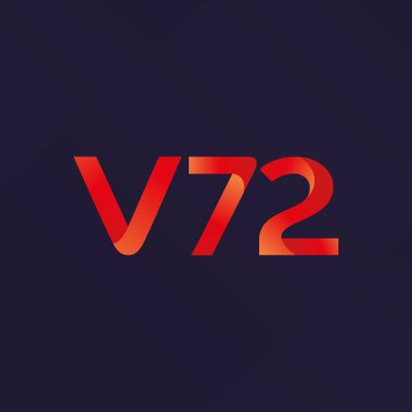 V72 mektup ve dijital numara logo simge