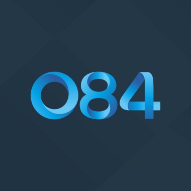 O84 ortak mektup ve sayı logo vektör çizim