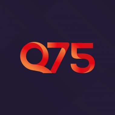 Q75 ortak harf ve sayılar logo vektör çizim 