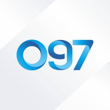 097 ortak mektup ve sayı logosu illüstrasyon vektör