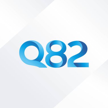 Q82 ortak mektup ve sayı logo vektör çizim