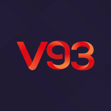 V93 ortak mektup logo, vektör çizim