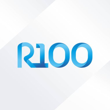 R100 ortak mektup ve sayı logo vektör çizim