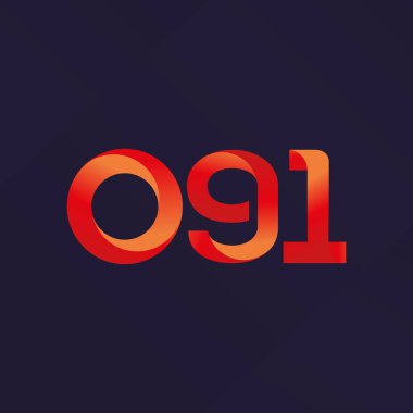 O91 ortak mektup ve sayı logo vektör çizim