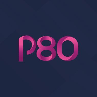 P80 ortak harf ve sayılar logo vektör çizim 