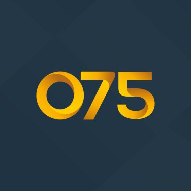 075 ortak mektup ve sayı logosu illüstrasyon vektör