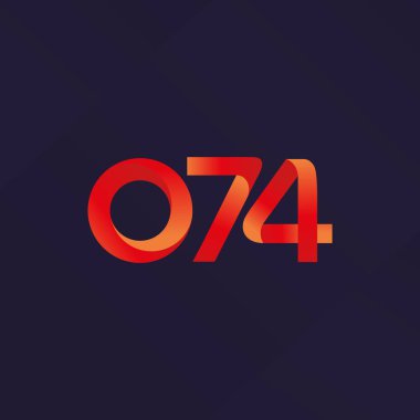 O74 ortak mektup ve sayı logo vektör çizim