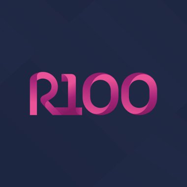 R100 ortak mektup ve sayı logo vektör çizim  